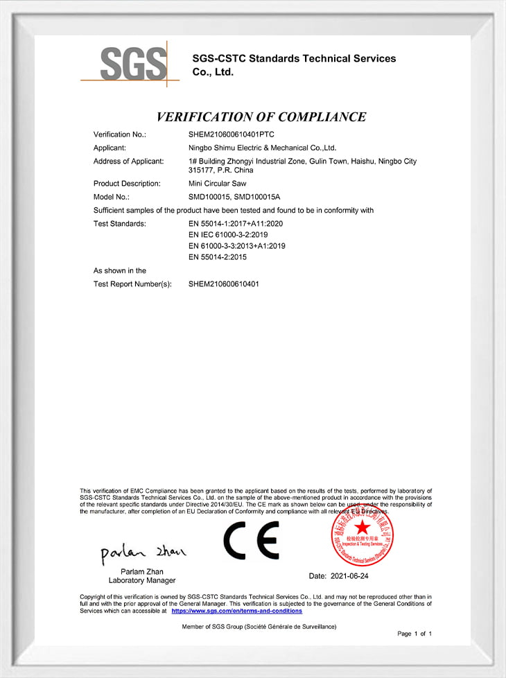 SMD100015-400W EMC-certificaat